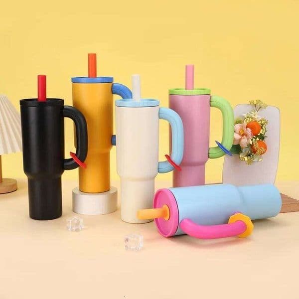 Dopamine Color Matching Giant Handle Stainless Steel Car Thermos Cup With J260513