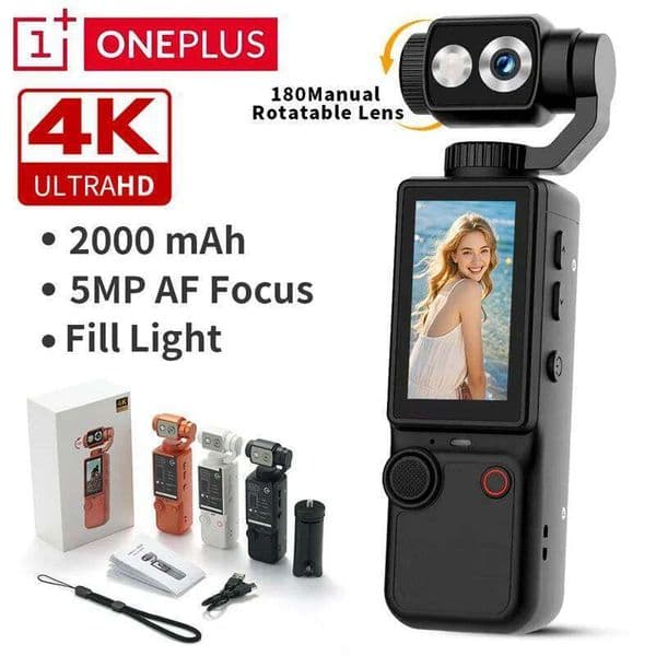OnePlus 4K HD Wifi Wearable Camera Hold In Hand Travel Bicycle Driver Recorder Mini Sports Cam For Motorcycle Vlogging 26L0513