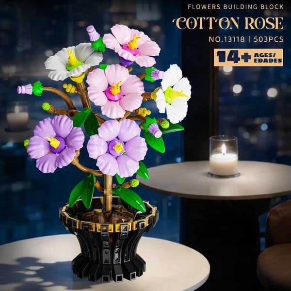 503pcs mixed color flower building block model 14 collector-grade desktop ornament L2605133KBO