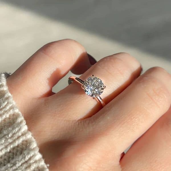 Fine Jewelry Lab Grown Diamond Ring 14K Gold 2ct Solitaire VVS D Color IGI Certifacite Engagement Ring