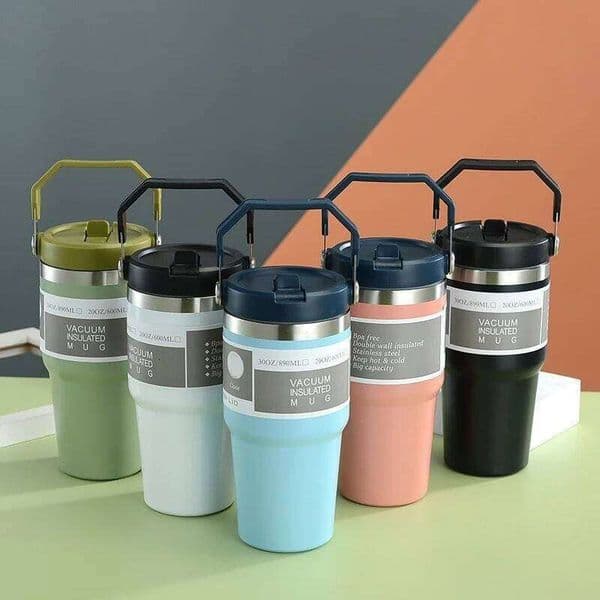 New American Simple Solid Color Stainless Steel Thermos Portable Car Easy To Carry Water Thermal Insulation Cold Ice Cup J260513