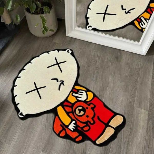 VIKAMA Creative Cartoon Irregular Carpet Childrens Bedroom Bedside Rug Non-Slip Easy Clean Floor Mat Home Decoration T260512