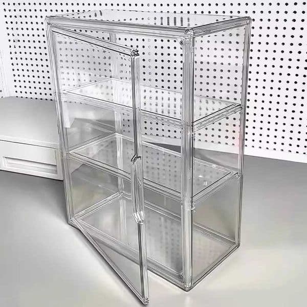 Transparent Acrylic Figurine Display Case with Removable Shelves Large Capacity Dustproof Storage Box for Desktop Display T260512