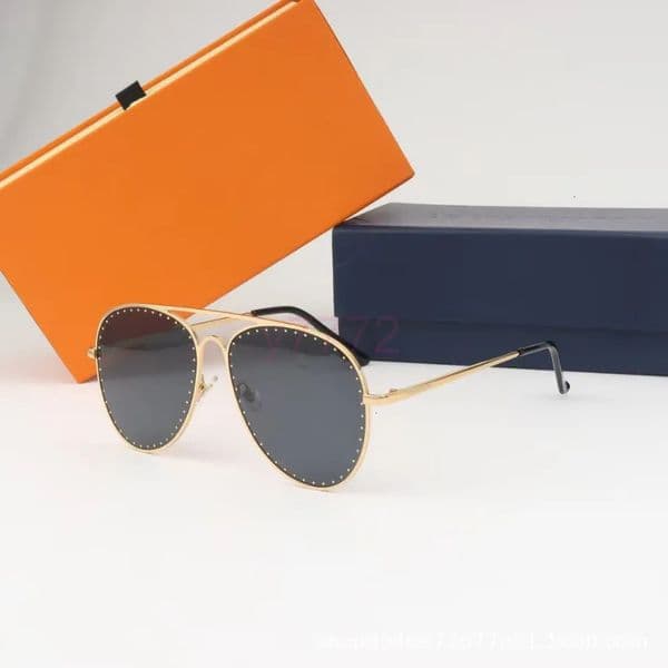Designer Pilot Sunglasses Men Women Vintage Shades Driving Polarized Sunglass Male Sun Glasses Fashion Metal Plank Sunglass E With box