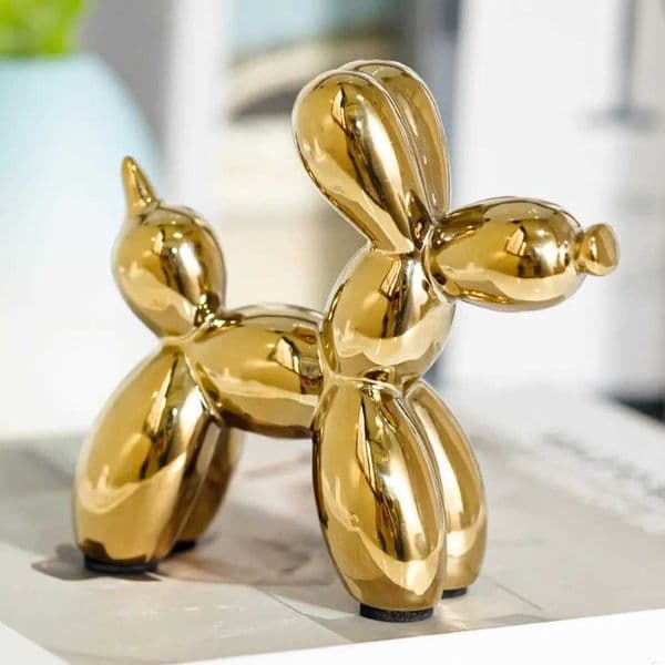 Creative Ceramic Balloon Dog Statue 11cm Puppy Art Home Decor Living Room Desk Ornament Figurines for Interior Decoration Gift T260512