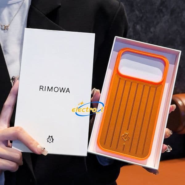 RIM0WA Designer Phone Case for Suitcase Aluminum Alloy iPhone Cases for iPhone 17 Pro Max 16 15 14 13 Polycarbonate MagSafe Weave Cover Coque Funda Titanium with Box