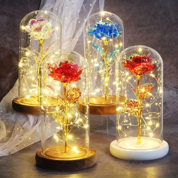 2026 Eternal LED Light Beauty And Beast Rose In Glass Dome Birthday Gift For Valentine S Day Free Shipping 02