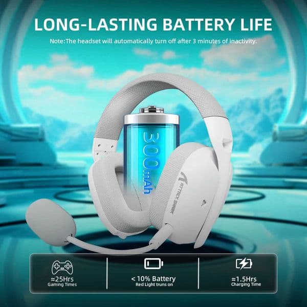 Attack Shark L80Pro Gaming Headphones 24G Bluetooth Connection ModeDual-microphone DesignUltra-light BodySoft Ear Cups S260509
