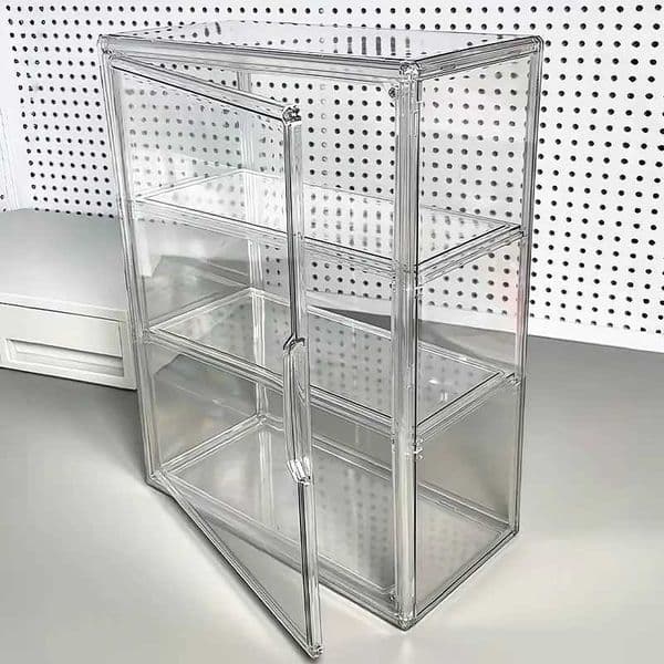 Acrylic Figures Desktop Storage Box Organizer Doll Storage Display Clear Plastic Dustproof Large Capacity Figure Display Cabinet T260512