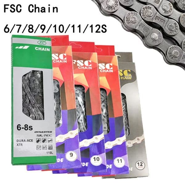 FSC 6789101112 Speed Velocidade Bicycle Chain 116126 Links Ultralight MTB Mountain Road Bike 6S 7S 8S 9S 10S 11S 12S 260513