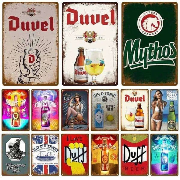 Vintage Metal Plaque Beer Cocktail Wall Art Bar Pub Club Man Cave Retro Tin Sign Decor Iron Painting Poster for Hom 26L0513