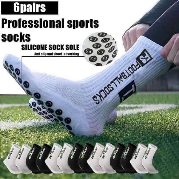 6 Pairs fessional Anti Slip Socks for Men Women Ideal for Football Basketball Baseball Rugby Soccer Cycling Running Hiking Z260513