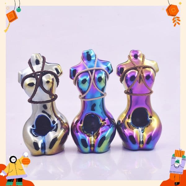 Creative Mini travel glass pipes hand-blown beautifully handcrafted pipes colorful pipe herb Color Spoon Hand Pipe for smoking