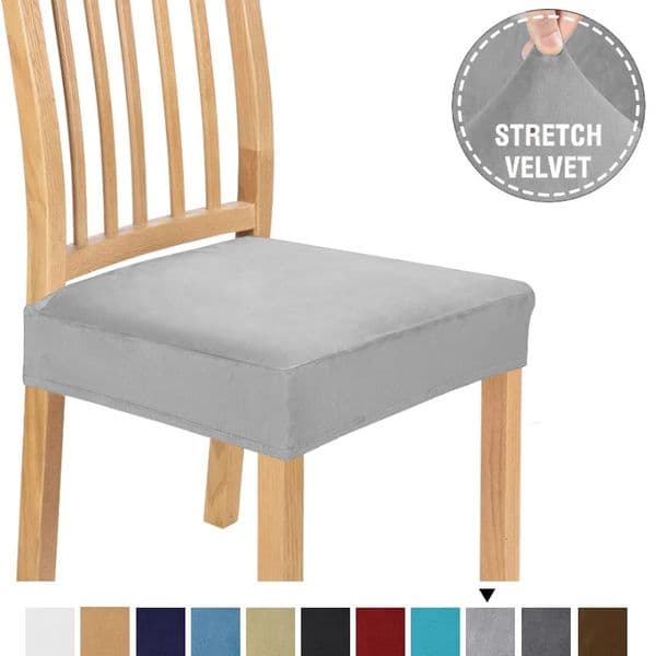 Velvet Chair Seat Covers Removable Washable Anti-Dust Dining Room Chair Seat Cushion Protector Slipcovers 260506