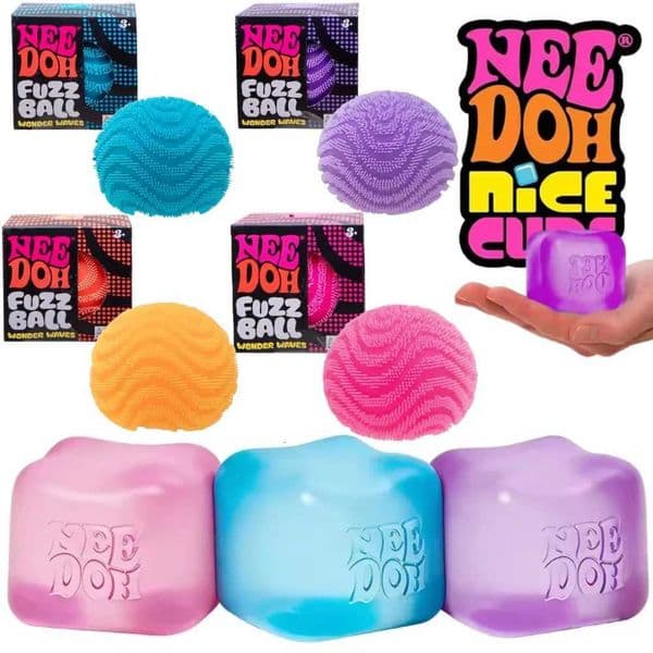 New Nee Doh Fuzz Ball Squeeze Toy Soft Fluffy Flower Power Portable Stress Relief Relis Anxie Fidget Squishy Toy Decor GiftJ260513