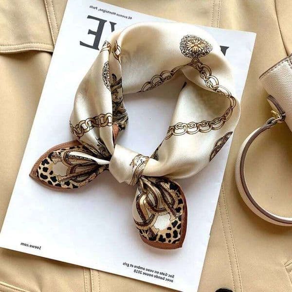 53cm 100% Mulberry Silk Women's Trendy Printedkerchief Fashionable Versatile Clothes Bags and Accessories Scarf 26Y0513