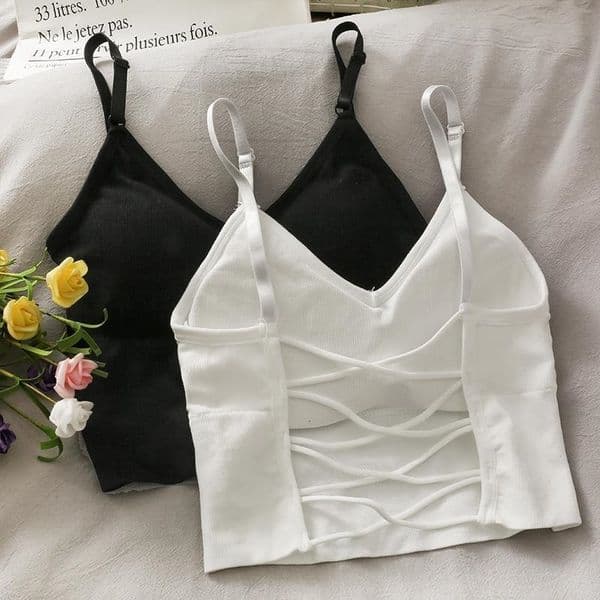 Womens Sports Tops Sexy Tank Top Women Built In Bra Solid Color Camis for Crop Off Shoulder Sleeveless Camisole y260512