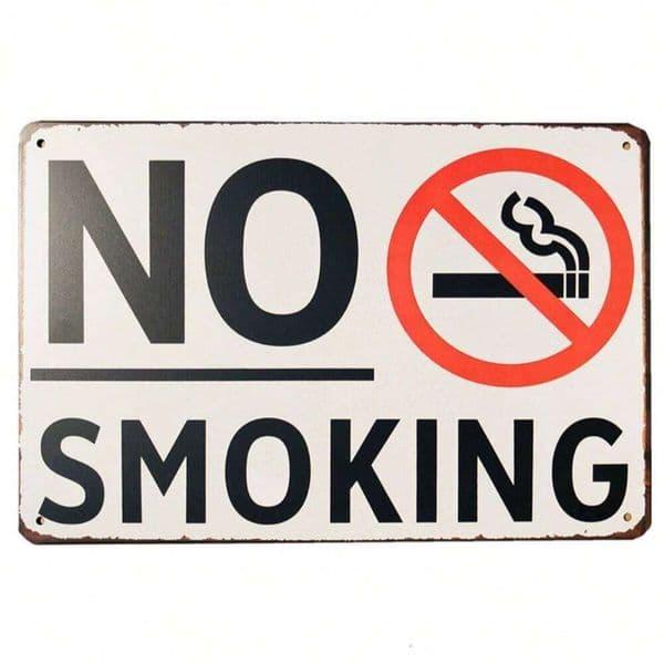 1pc No Smoking Sign 8''x12''/20cm*30cm Vintage Metal Plaque Kitchen Club Bar Restaurant Living Room Slogan Home Sticker 26Y0513