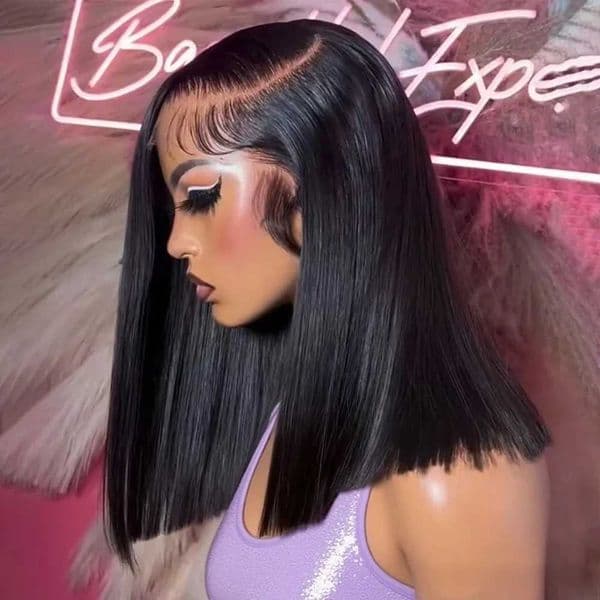 13x6 HD Lace Frontal Short Bob Wig Bone Straight Glueless Pre Cut 7x5 Closure Wig Ready to Wear 100 Human Hair Wig Preplucked Z260513