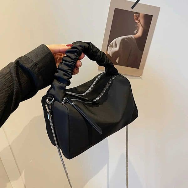Simple Womens Crossbody Bags Boston Nylon Handbags Zipper Chain Dinner Bag Shoulder Bag Daily CommutingT260513
