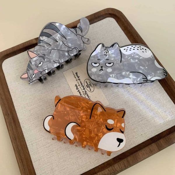 DS New Cartoon Animal Cat Puppy Hair Claw Personalized Animal Series Claw Clip Acrylic Crab Hair Clip for Women Hair Accessories H260513