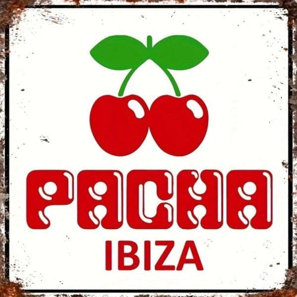 Vibrant Red Pacha Ibiza Retro Dance Club Door Sign - Aluminum Wall Art, Vintage Party Bar Decor, Durable Home Cafe Decor 26Y0513
