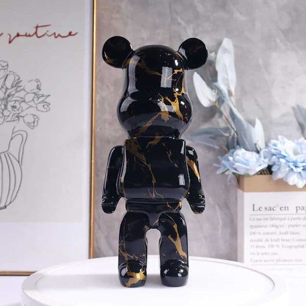Black Gold Violent Bear Sculpture Water Transfer Resin Violent Bear Ornament Bedroom Living Room Study Decorative Piece T260512