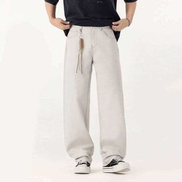 Summer Trend Japanese Style Cotton Loose Men's Casual Straight Long Pants Thin Cool and Skin-Friendly 26W0513