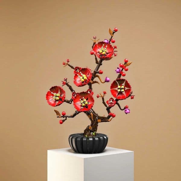 Chinese Plum Blossom Building Blocks Bonsai Flower Bricks Set DIY Decor Toy 599PCS Traditional Oriental Floral Model for H L260513GQLK