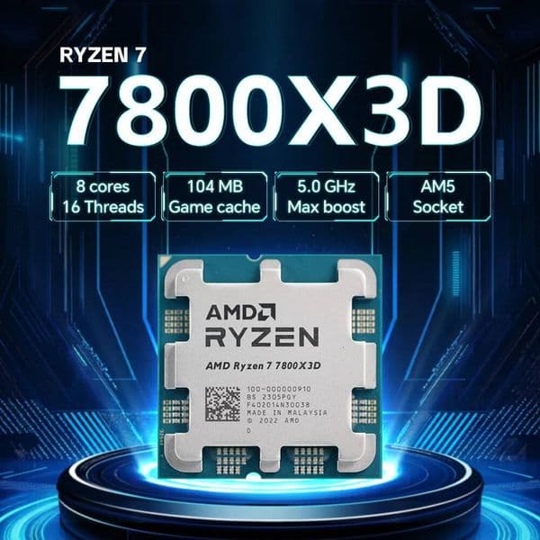 AMD Ryzen 7 7800X3D 8-Core 16-Thread B650 5NM 42GHz Socket AM5 L396M R7 7800X3D Processor 120W DDR5 No Fan