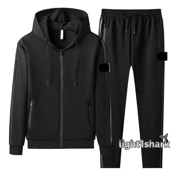 mens tracksuit Spring and Autumn stone Tracksuits Fashion Classic jacket Solid Casual Sports Suit Men's Two Piece Hooded Zipper Top zs8ws 97