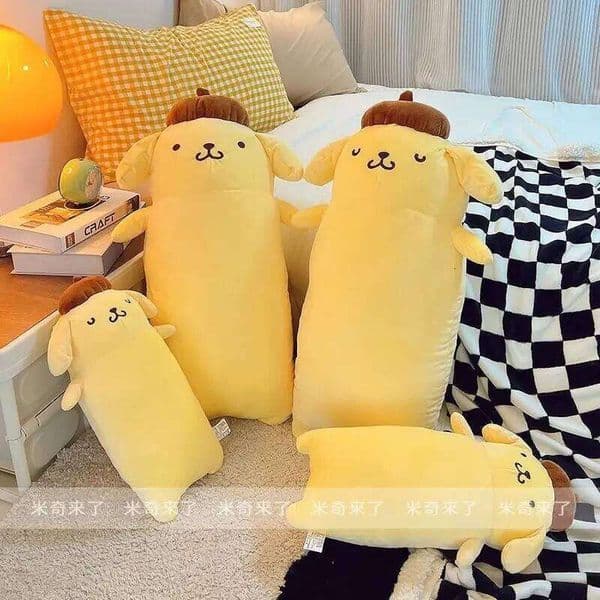 Cute 42/65cm Pom Purin Plush Toy Lovely Stuffed Anime Plushies Yellow Dog Hug Sleeping Pillow Back Cushion For Sofa Bed Gift W260513