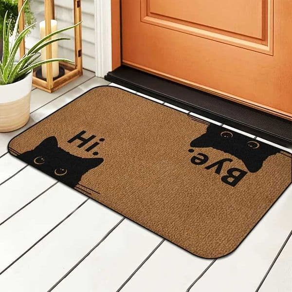 VIKAMA Social Cat Welcome Doormat Stain-Resistant Non-Slip Entrance Hallway Mat Bathroom Toilet Rug Home Decor T260512