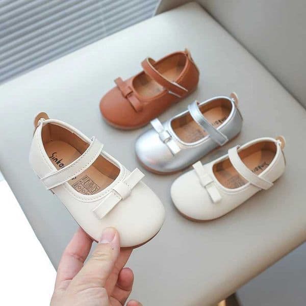 Toddlers Girls Leather Shoes for Wedding Party Light Weight Soft Quality with Bow-knot Simple Fashion Autumn Kids Flats 21-34L260513ZQ7L