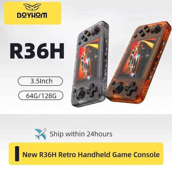2025 R36H Retro Handheld Game Console Open Source Portable Pocket Video Player 64GB 128GB 3.5 Inch Kids Gift Christmas gift J260513