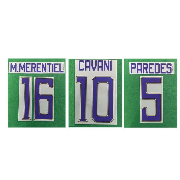 2026 Nameset #5 Paredes #10 Cavani #16 M.Merentiel Iron On Heat Transfer Soccer Patch Badge