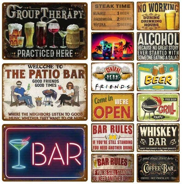 Vintage Home Decor Whiskey Metal Plaque Retro Alcohol Tin Sign Beer Wall Art For Bar Pub Club Man Cave Decorative Plate 26L0513