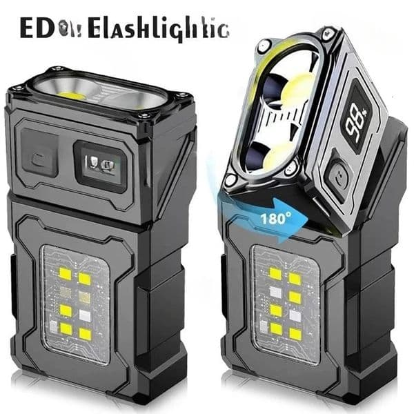EDC Mini LED Flashlights Rechargeable Magnetic Torch Clip-On EDC Handheld Work Light for Hiking Camping Dog Walking Emergencies 260512