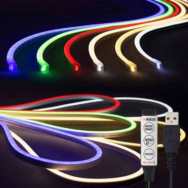 USB Light RGB Strip 1M 2M 3M 4M 5M 5V Neon Tape For Home Decor LED Lights Decoration Lighting SMD3535 72LEDs/M S260512
