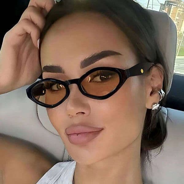 Cycling 2pcs Fashion Polygonal Shaped Womens Sunglasses Vintage Small Frame Punk Hip-hop Sun Glasses Outdoor Travel Eyewear 26L0513