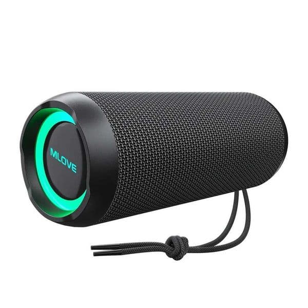 MLOVE E6-L Portable Bluetooth Speaker - Outdoor IPX7 Waterproof One-Touch BassUp Micro SD Card AUX-In Support 37H with RGB Light S260513