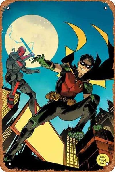 Muecddoa TIM DRAKE ROBIN 3 B DAN MORA Vintage Comic Poster Tin Signs Wall Art Gift Bathroom Art Retro Anime Movie Metal Sign Co C260514
