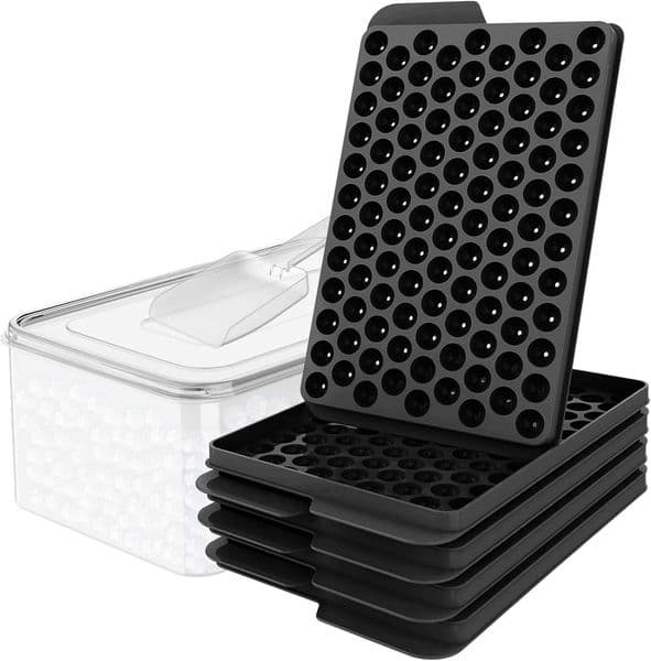 WIBIMEN Mini Ice Cube Trays 055 Tiny Pebble Ice for Iced Coffee Cocktails Fast Chill Easy Twist Release Stackable with Lid Storage Bin 2 Pack Blue1
