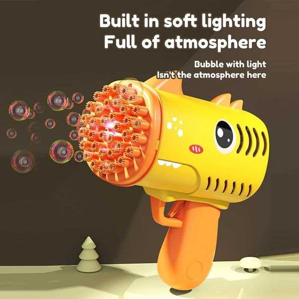 35 hole childrens handheld bubble blowing toy dinosaur cartoon electric bubble machine Gatling without battery and bubble water L2605147KFZ