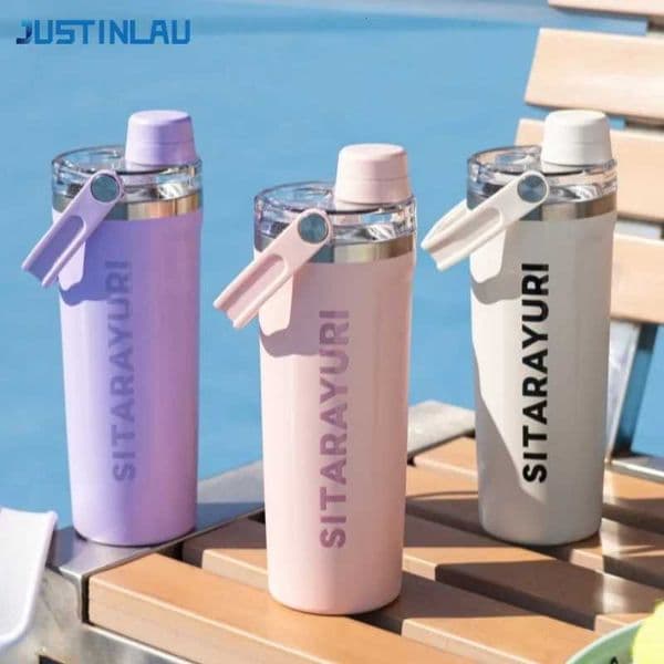JUSTINLAU 800ML Magnetic Thermos Cup 304 Stainless Steel Insulated Mug Keep HotCold Water Cups with Handle Outdoor Sports CupT260514