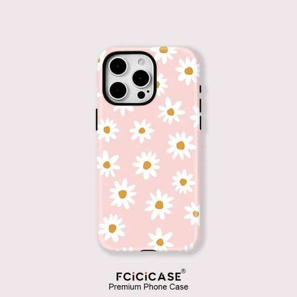 Fashion Flower 2 in 1 Magnetic Phone Case For iPhone 16 15 14 13 Max 12 11 Pro 15Plus Shockproof Silicone Acrylic TPU Cover 26L0514