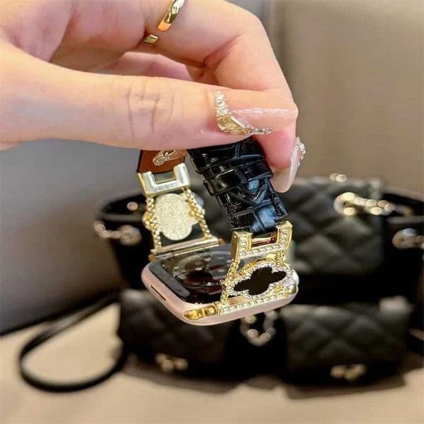 fine diamond versatile pattern cpatible with iWatch strap 38mm 40mm 41mm 42mm 44mm 45mm 49mm handmade straJ260514