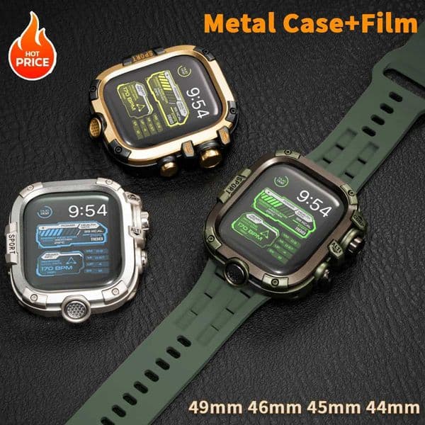 Waterproof Metal Bumper Case For Watch tra 49mm 46mm 45mm 44mm Protector Cover With Film For iWatch Series 10 9 8 7 6 5J260514