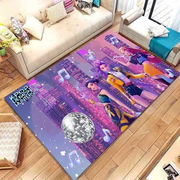 K-Pop Demon Hunters Golden Saja Boys Living Room Non-Slip Area Rug Soft Carpet for Bedroom Playroom SofaHome Decor Doormat Z260514
