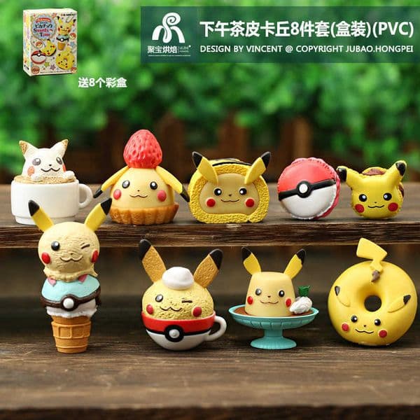 Blind Box Figure RE-MENT Afternoon Tea Pokmon Pikachus Dessert Cake Pudding Blind Box L260511359J